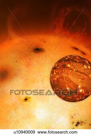 Artwork of Planet Kepler 10b View Large Photo Image Stock Photo - Artwork of Planet Kepler 10b. Fotosearch