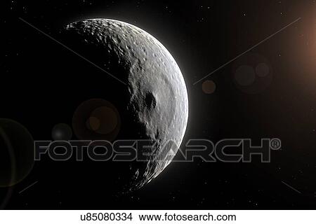 Picture - Artwork of Saturn's Moon Mimas. Fotosearch