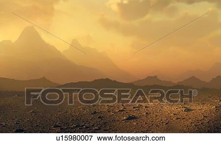 Stock Photo - Artwork showing surface of Venus. Fotosearch