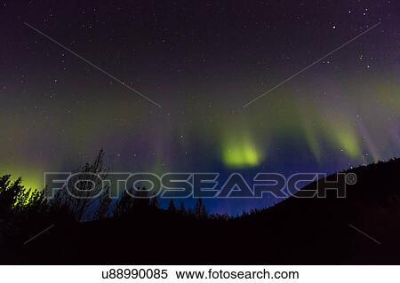 Stock Photography - Aurora Borealis, Kantishna, Alaska. Fotosearch
