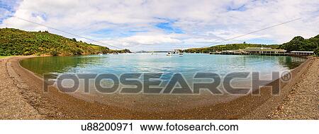 Stock Image - Bay in Queenstown, New Zealand. Fotosearch