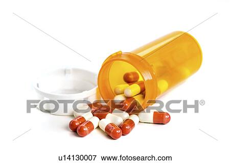 Stock Photo - Bottle with capsules. Fotosearch