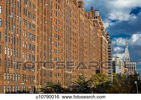 Stock Photograph - Brick Apartment Buildings New York City. Fotosearch