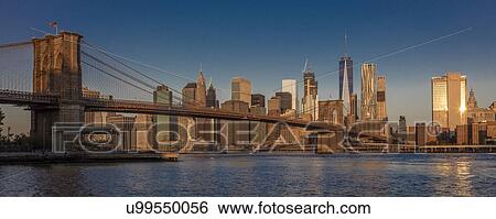 Brooklyn Bridge and Manhattan Skyline, NY, NY at Sunrise View Large Photo Image Stock Photograph - Brooklyn Bridge and Manhattan Skyline, NY, NY at Sunrise. Fotosearch