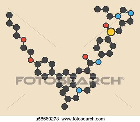 Stock Image - Cenicriviroc HIV drug molecule, illustration. Fotosearch