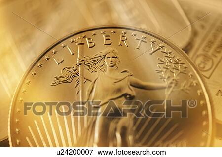Close-up of gold coins View Large Photo Image Stock Photo - Close-up of gold coins. Fotosearch