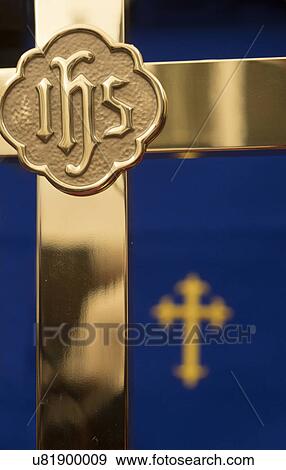 Stock Photo - Close-up of gold cross. Fotosearch