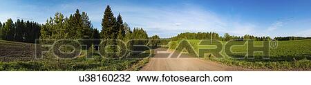 Stock Image - Country road, panorama. Fotosearch