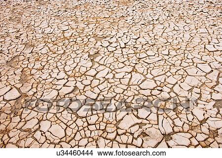 Picture - Cracked dry soil, full frame. Fotosearch