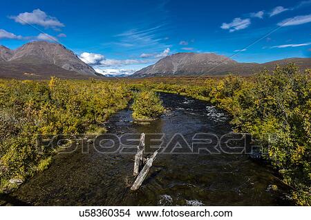 Picture - Denali Highway, Route 8, offers views of Mt. Deborah, Mnt. Hess Mountain, & Mt. Hayes Alaska, Alaska. Fotosearch