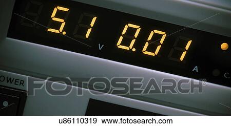Stock Photo - Digital display on instrument of measurement. Fotosearch