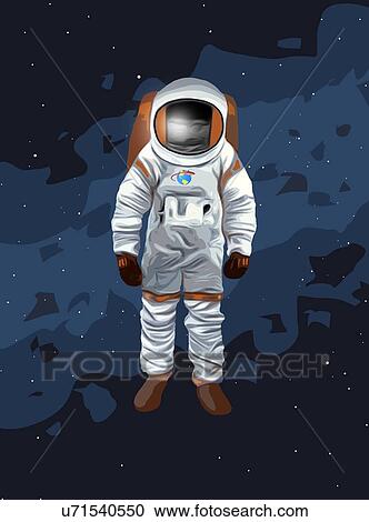 Stock Image - Drawing of astronaut. Fotosearch