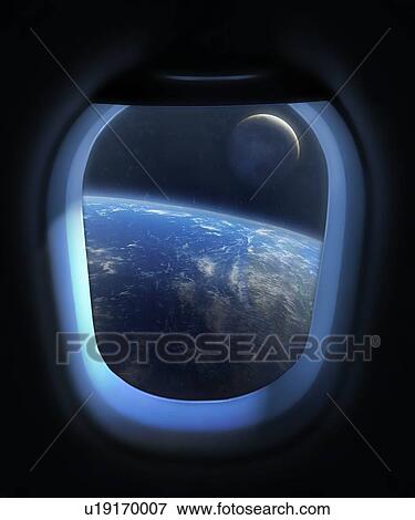 Stock Photo - Earth and Moon From Orbit. Fotosearch