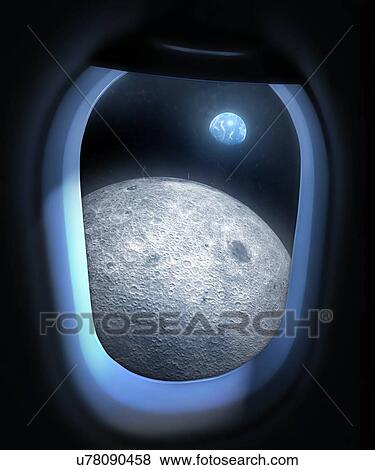 Stock Photo - Earth and Moon From Orbit. Fotosearch