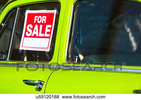Stock Photo - For sale sign on car window. Fotosearch
