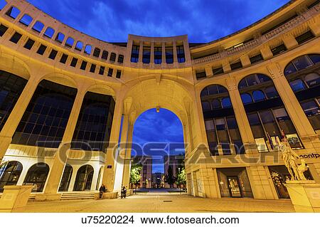 France, Occitanie, Montpellier, Modern architecture of Quartier Antigone View Large Photo Image Picture - France, Occitanie, Montpellier, Modern architecture of Quartier Antigone. Fotosearch