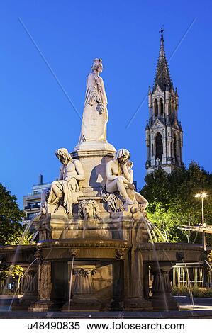 France, Occitanie, Nimes, Esplanade Charles De Gaulle with fountain at dusk View Large Photo Image Stock Photography - France, Occitanie, Nimes, Esplanade Charles De Gaulle with fountain at dusk. Fotosearch