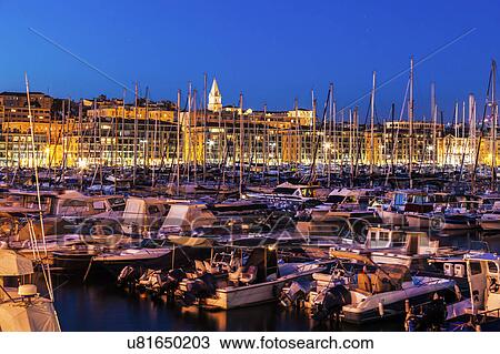France, Provence-Alpes-Cote d'Azur, Marseille, Crowded Vieux port - Old Port at dusk View Large Photo Image Stock Image - France, Provence-Alpes-Cote d'Azur, Marseille, Crowded Vieux port - Old Port at dusk. Fotosearch
