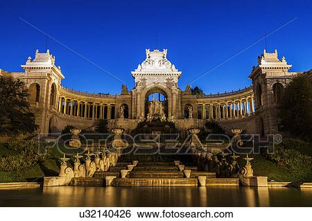 Stock Photograph - France, Provence-Alpes-Cote d'Azur, Marseille, Palais Longchamp Monument. Fotosearch