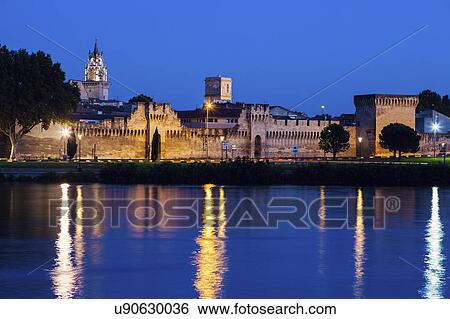 France, Provence-Alpes-Cote d'Azur, Avignon, Old town, embankment in foreground View Large Photo Image Stock Photograph - France, Provence-Alpes-Cote d'Azur, Avignon, Old town, embankment in foreground. Fotosearch
