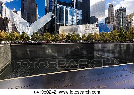 Stock Image - Freedom Tower and Oculos - seen from World Trade Center, NY, NY. Fotosearch