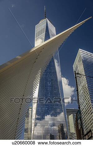 Stock Photo - Freedom Tower and Oculos - seen from World Trade Center, NY, NY. Fotosearch