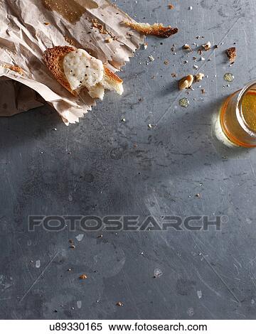 Goats cheese crouton and glass of beer View Large Photo Image Stock Photography - Goats cheese crouton and glass of beer. Fotosearch