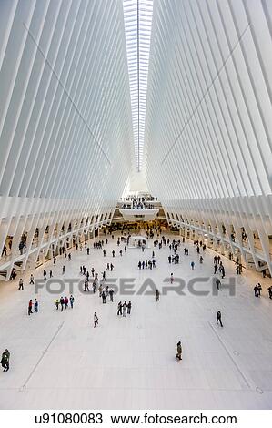 Stock Image - Interior view of Oculus Transportation Hub, NY, NY. Fotosearch