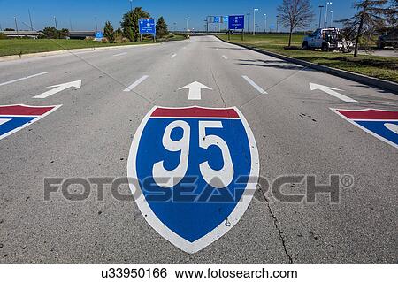 Stock Photograph - Interstate 95 road sign . Fotosearch