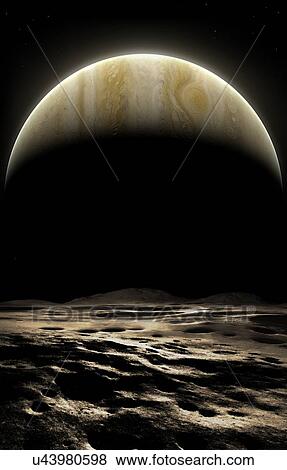 Stock Photo - Jupiter Seen From Amalthea. Fotosearch