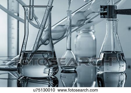 Stock Image - Laboratory glassware. Fotosearch
