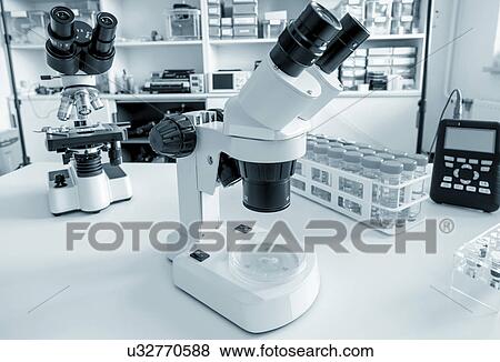 Stock Photo - Laboratory microscope. Fotosearch
