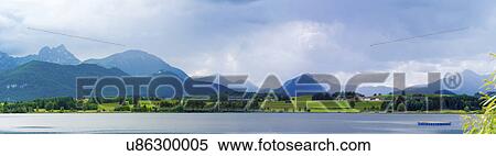 Stock Photography - Lake and mountains, panoramic. Fotosearch