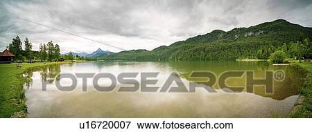 Lake in the Alps, Germany View Large Photo Image Stock Photo - Lake in the Alps, Germany. Fotosearch