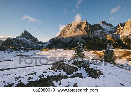 Stock Image - Limides Lake, South Tyrol, Dolomite Alps, Italy. Fotosearch
