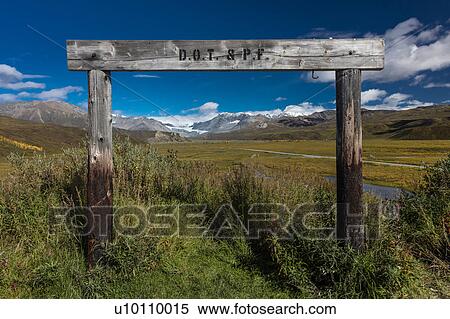 Stock Photography - Lookout view of Glacier and Mountains off Richardson Highway, Route 4, Alaska. Fotosearch