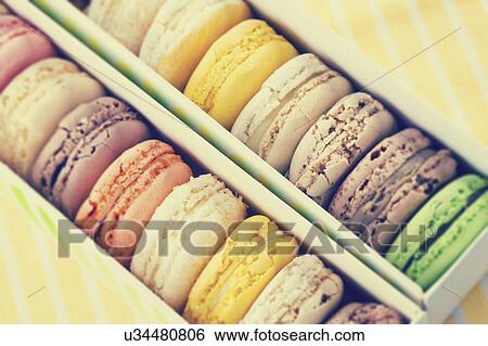 Stock Photograph - Macaroons in a box. Fotosearch