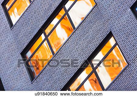 Modern brick building View Large Photo Image Stock Image - Modern brick building. Fotosearch