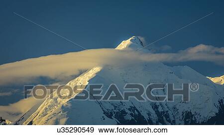 Stock Photo - Mount Denali, previously known as McKinley from Wonder Lake, Denali National Park, Alaska. Fotosearch