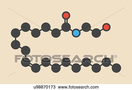 Stock Image - Oleoylethanolamide receptor molecule, illustration. Fotosearch