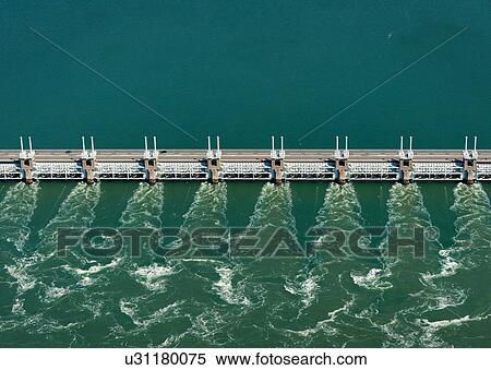Stock Photography - Oosterschelde flood barrier, Vrouwenpolder, Netherlands. Fotosearch