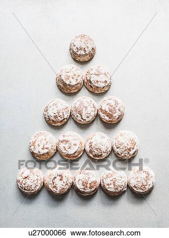 Stock Photograph - Overhead view of fresh scones in triangle shape. Fotosearch