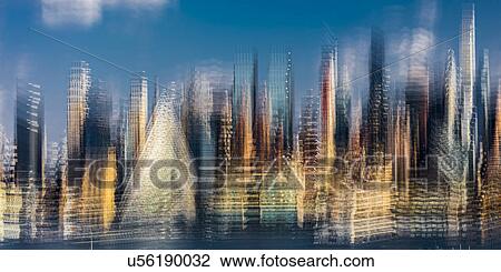 Painterly Impressionistic view of Midtown New York City Skyline - multiple exposures creates art view of Hell's Kitchen Pyramid View Large Photo Image Stock Image - Painterly Impressionistic view of Midtown New York City Skyline - multiple exposures creates art view of Hell's Kitchen Pyramid. Fotosearch