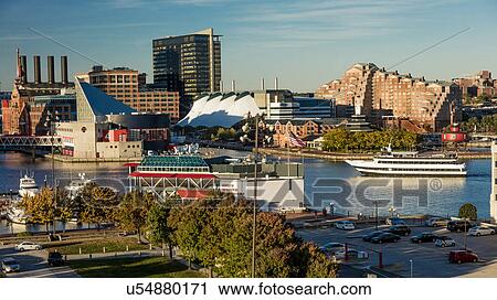Panoramic view of Baltimore Inner Harbour, Maryland - shot from Federal Park Hill View Large Photo Image Stock Image - Panoramic view of Baltimore Inner Harbour, Maryland - shot from Federal Park Hill. Fotosearch
