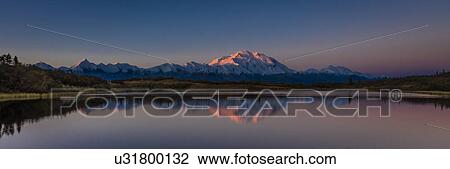 Panoramic view of Mount Denali, previously known as McKinley from Wonder Lake, Denali National Park, Alaska View Large Photo Image Stock Image - Panoramic view of Mount Denali, previously known as McKinley from Wonder Lake, Denali National Park, Alaska. Fotosearch