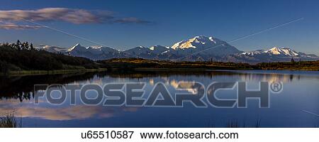Panoramic view of Mount Denali, previously known as McKinley from Wonder Lake, Denali National Park, Alaska View Large Photo Image Stock Photo - Panoramic view of Mount Denali, previously known as McKinley from Wonder Lake, Denali National Park, Alaska. Fotosearch