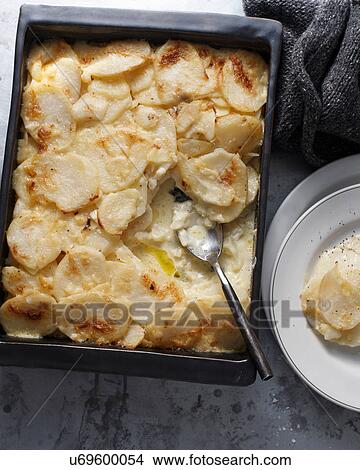 Potato gratin in baking tray View Large Photo Image Picture - Potato gratin in baking tray. Fotosearch