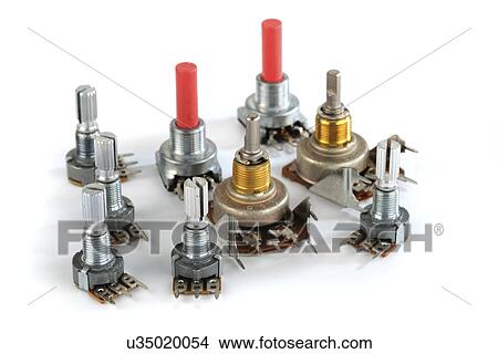 Picture - Potentiometer variable resistors. Fotosearch
