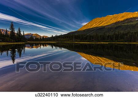 Rainbow Lake, Alaska, the Aleutian Mountain Range, near Willow Alaska View Large Photo Image Stock Image - Rainbow Lake, Alaska, the Aleutian Mountain Range, near Willow Alaska. Fotosearch