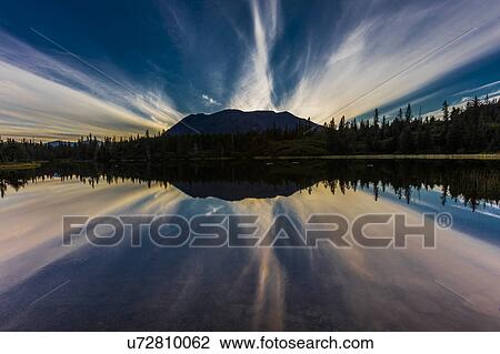 Stock Image - Rainbow Lake, Alaska, the Aleutian Mountain Range, near Willow Alaska. Fotosearch